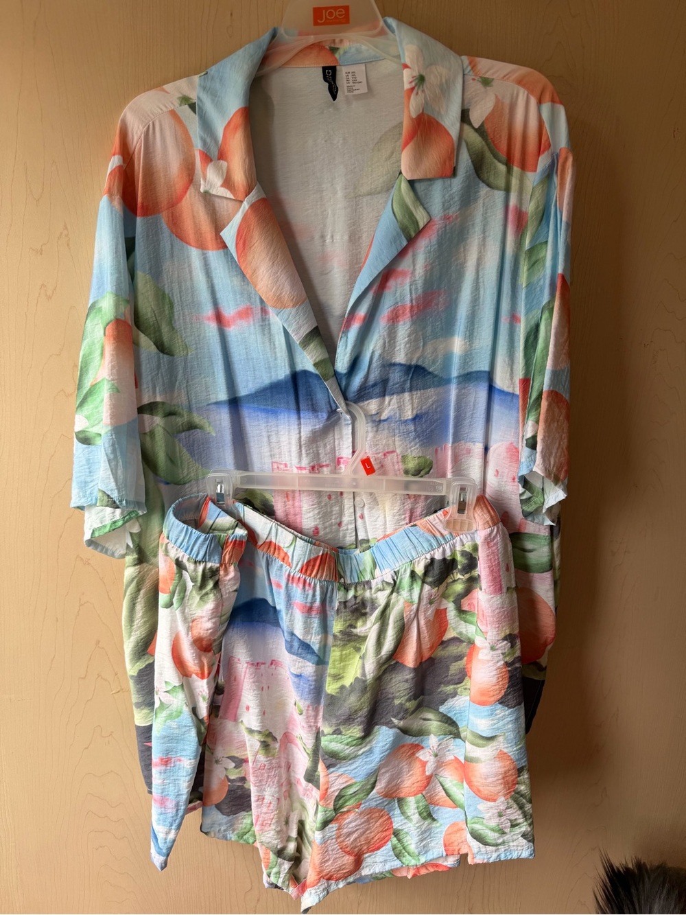 H&M Two-Piece Co-Ord Set in Pastel Peach & Blue